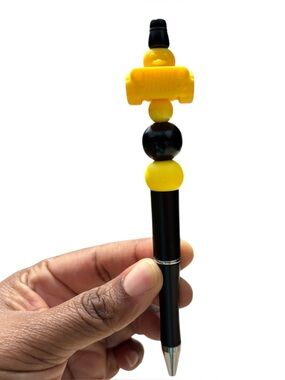 Handcrafted Yellow Novelty Pen with Duck in Jeep